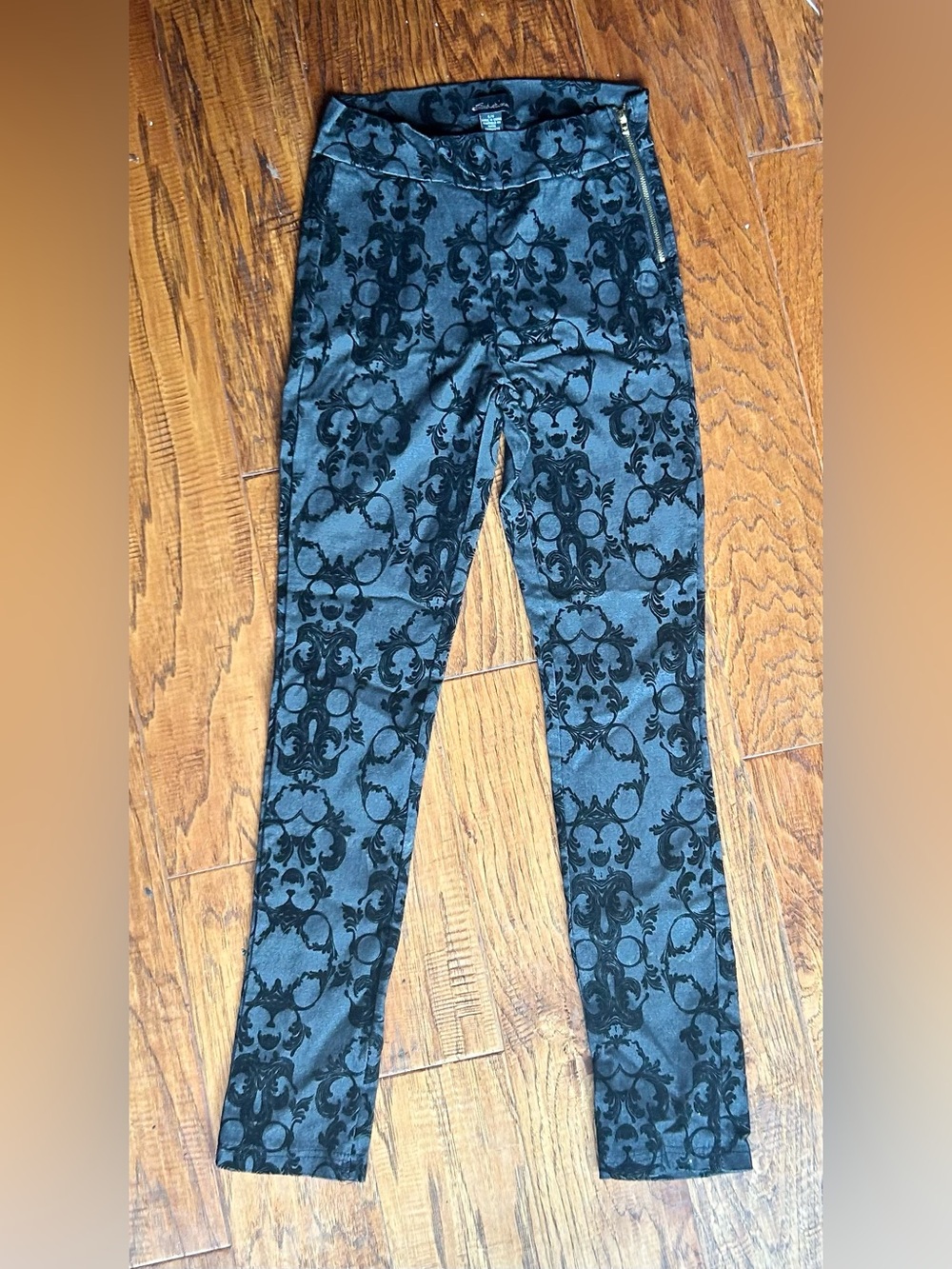 Y2K Velvet Floral Flocked Pants